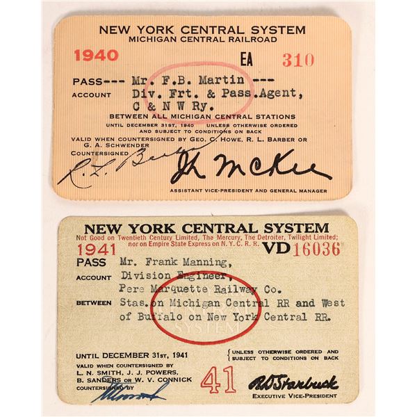 New York Central System, Annual Pass, 1940, 1941. [179838]