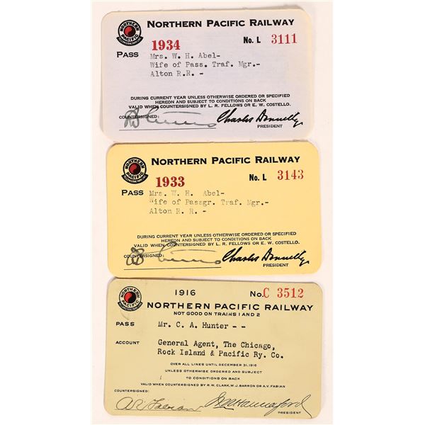 Northern Pacific Railway, Annual Pass, 1916, 1933, 1934. [179835]