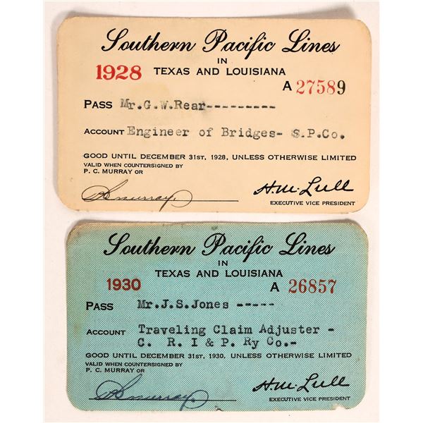 Southern Pacific Lines, Annual Pass, 1928, 1930.  [179811]