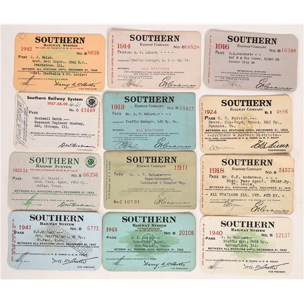 Southern Railway Company, Annual Passes, c1911-59 [179804]