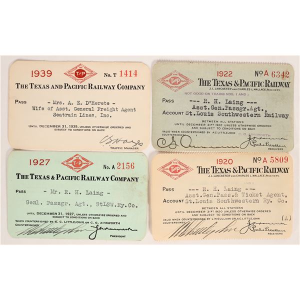 Texas & Pacific Railway, Annual Passes, c1920-39 [179803]