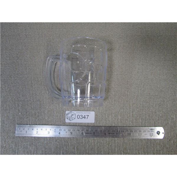 clear plastic beer mugs, lot of 4