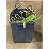 Image 2 : TOTE OF EXTENSION CORDS, AND PACTH CORDS, POWER ADAPTORS ETC