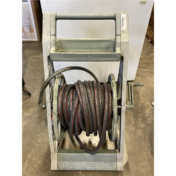 PLASTIC HOSE REEL W/ HOSE - CUT ON END