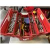 Image 2 : METAL TOOL BOX WITH ASSORTED SHOP AND HAND TOOLS