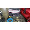 Image 1 : LARGE ROLLING HUSKY TOOL BAG WITH ASSORTED HAND TOOLS, ETC