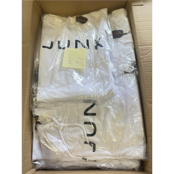 9 NEW "JUNK" BRAND WHITE HOODIES