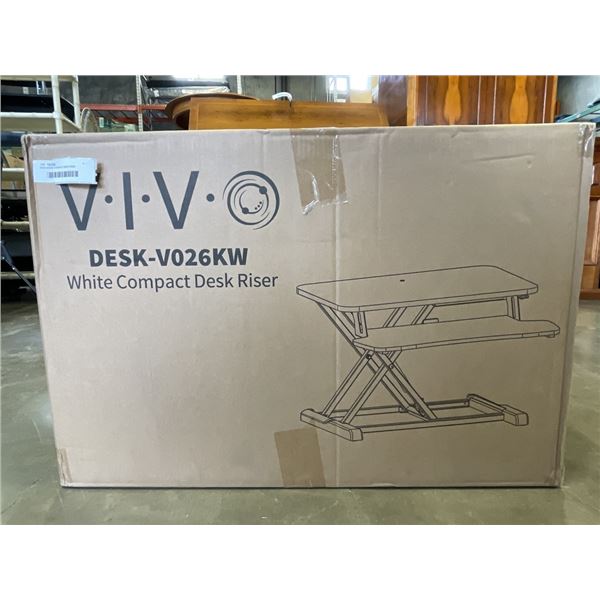 VIVO WHITE COMPACT DESK RISER