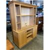 Image 2 : CUSTOM BUILT OAK 2 PICE MEDIA CABINET, 6.7FT TALL, 52 INCH WIDE