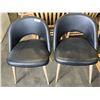 Image 1 : 2 BLACK LEATHER LOOK BUCKET CHAIRS