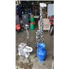 Image 1 : 2 WOODEN GIRAFFE FIGURES, BLUE VASE, AND ELEPHANT PLANT STAND
