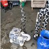 Image 2 : 2 WOODEN GIRAFFE FIGURES, BLUE VASE, AND ELEPHANT PLANT STAND