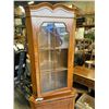 Image 2 : ANTIQUE YEW WOOD CORNER CABINET, IN GOOD ORIGINAL CONDITION, 74 INCH TALL