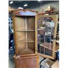 Image 3 : ANTIQUE YEW WOOD CORNER CABINET, IN GOOD ORIGINAL CONDITION, 74 INCH TALL