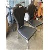 Image 3 : 2 MODERN BLACK LEATHER AND CHROME ACCENT CHAIRS