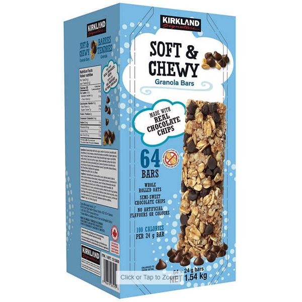 4 NEW BOXES KIRKLAND SOFT AND CHEWY GRANOLA BARS - 64 BARS PER BOX, 256 GRANOLA BARS TOTAL, TOTAL RE