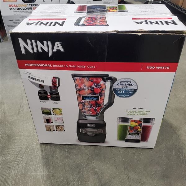 NINJA PROFESSIONAL 2.1L 1100W COUNTERTOP BLENDER WITH NUTRI CUPS - TESTED WORKING, RETAIL $219