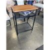 Image 2 : BRAND NEW ROLLING WOOD TOP KITCHEN ISLAND CART W/ ADJUSTABLE SHELVES