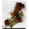 Image 1 : VINTAGE PORCELAIN DOLL WITH POSSIBLY REAL FEATHERS