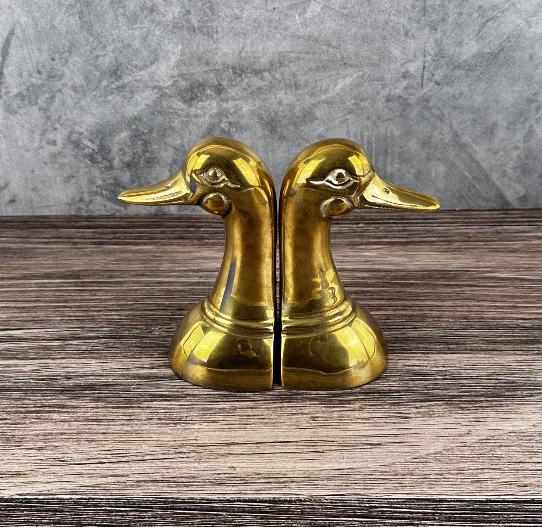 Brass Duck Head Bookendsnull