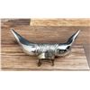 Image 1 : Chrome Bull Horn Hood Ornament
