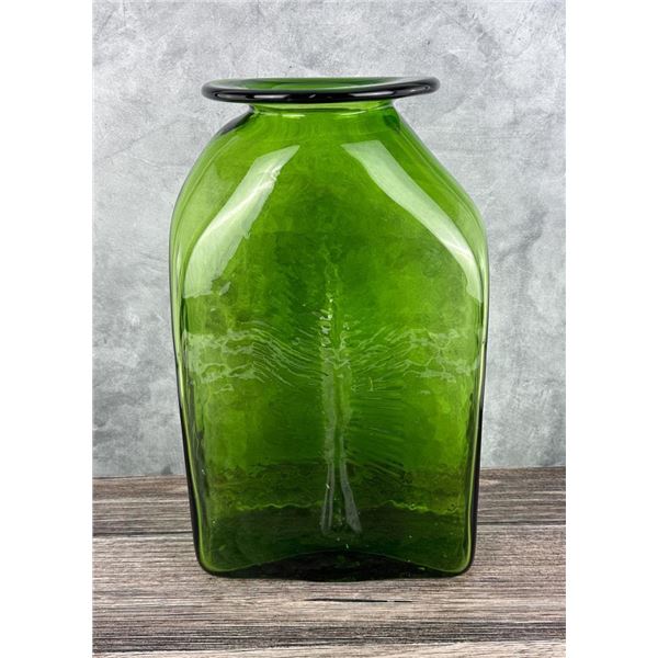 Blenko #6619 Glass Fern Green Floor Vase