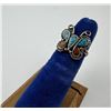 Image 1 : Zuni Chip Inlaid Sterling Silver Butterfly Ring