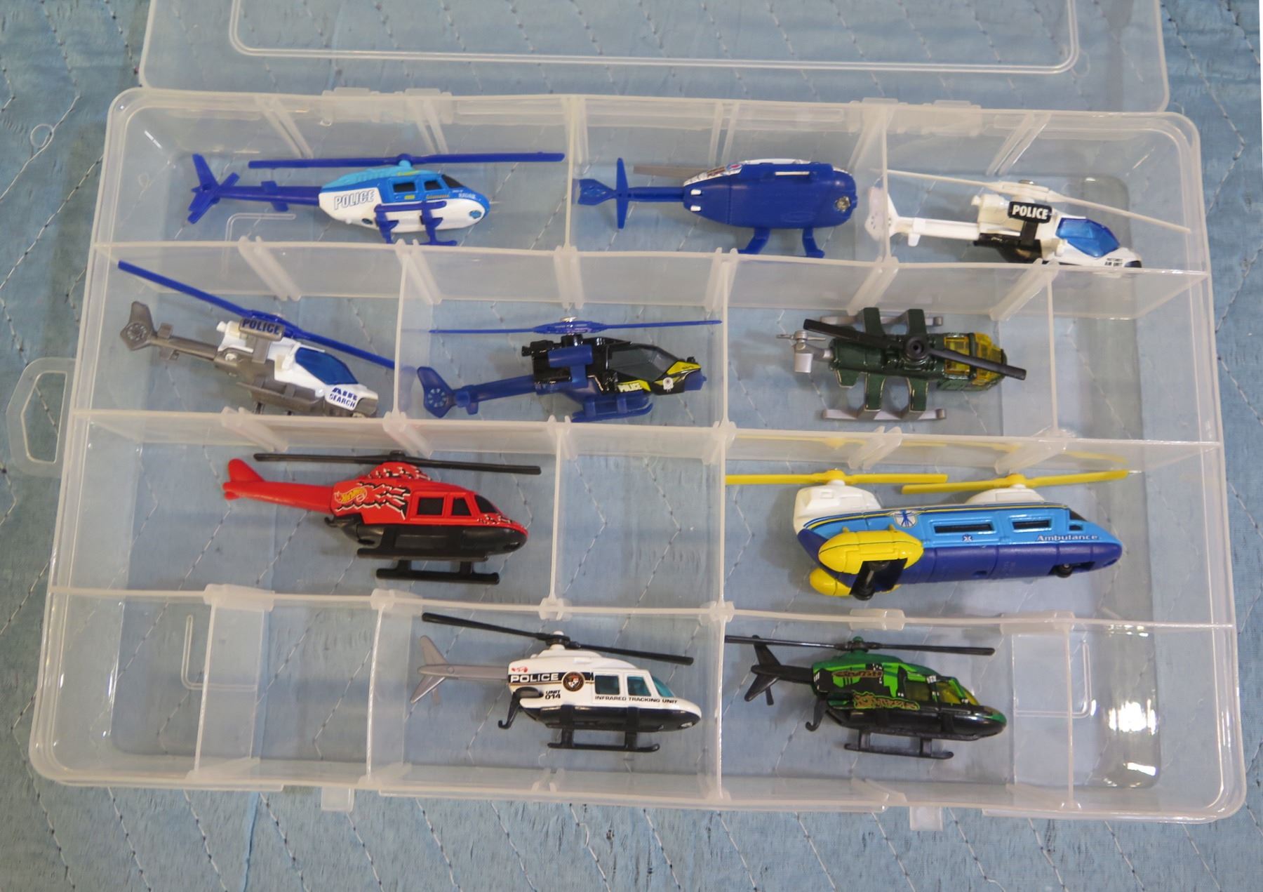 Single-Sided Case w/ 10 Matchbox Helicopters: Police, Air Search ...