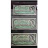 Image 1 : 3 Vintage 1967 Canadian $1 Bills