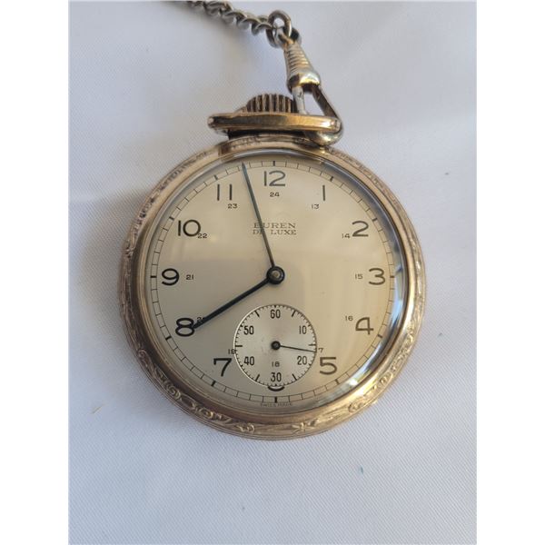 Buren De Luxe Pocket Watch Fob A