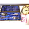 Image 1 : Antique Silver Plated Spoon & Fork & Seth Thomas Clock A