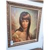 Image 1 : Framed Oil On Board of Woman - Signed Lynch - 24 X 30