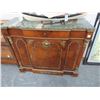 Image 1 : Ornate Cast Trim Burl Marble Top Hall Cabinet