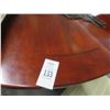 Image 2 : Cherry Pedestal Round Dining Table w/Leaf and 4 Padded Chairs