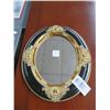 Image 1 : Black/Gold Guild Oval Wall Mirror - No Shipping