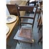 Image 1 : Antique Ladderback Leather Base Chair