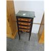 Image 1 : Small Cast Trim Queen Anne 4, Drawer Marble Top Jewelry Chest