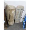 Image 1 : Cast Concrete Easter Island Masks - Pair
