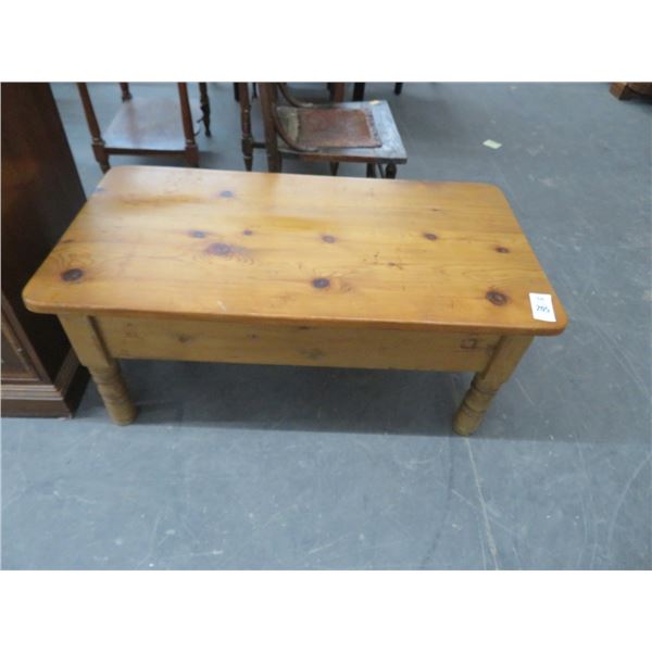 Pine Elongated Table w/Drawer