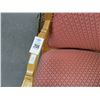 Image 2 : Light Oak Maroon Padded Queen Anne Armchair