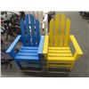 Image 2 : Pauley Wood Blue/Yellow Adirondack Chairs - 2