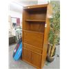 Image 1 : Oak Drop Front Bookcase Cabinet