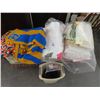 Image 1 : Waste Cans w/Shelf Brackets, Quilt/Throws