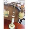 Image 1 : Antique Painted Alabaster Lamp - (Damaged)
