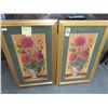 Image 1 : Framed Floral Wall Art - Signed Madera - Pair