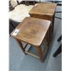 Image 1 : Antique Tiger Oak Short Stools - Pair