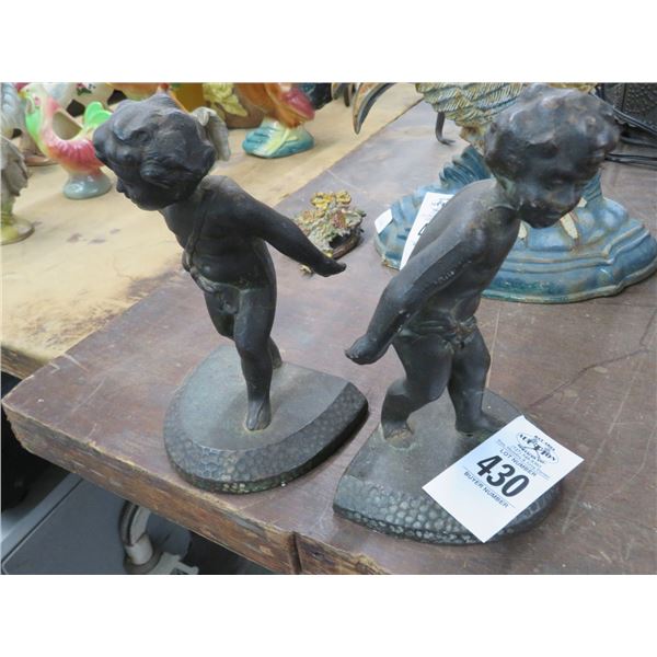 Bronze Cherub Bookends