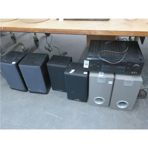 Sony Amp, 3 Pairs of Speakers