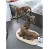 Image 1 : Bronze ? Lion Statuary On Marble Base - (Legends)