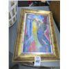 Image 2 : Framed Oil On Canvas Musicians - 2
